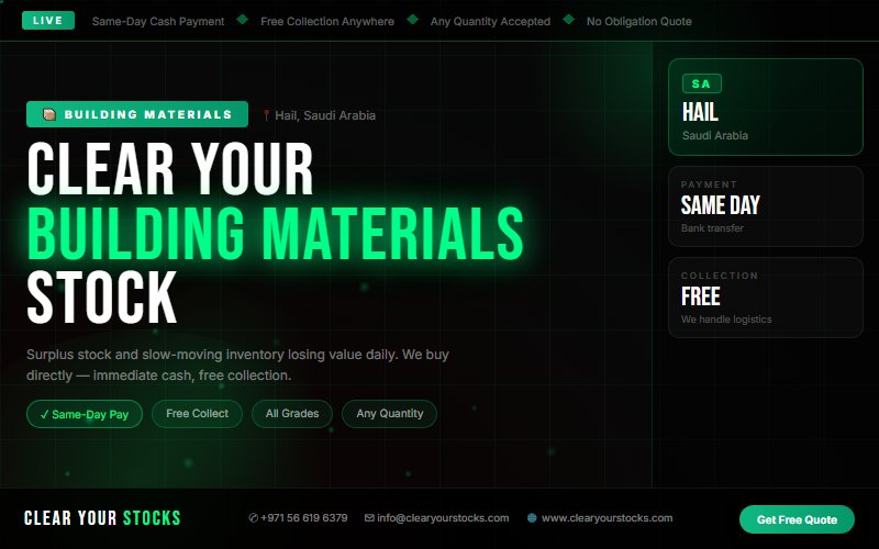 Convert Your Building Materials Warehouse Surplus in Hail, Saudi Arabia to Cash Today