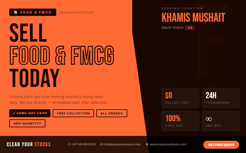Stop Losing Money on Dead Food & FMCG Stock in Khamis Mushait, Saudi Arabia — Act Now
