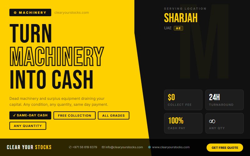 Why Sharjah, UAE Companies Choose Clear Your Stocks for Machinery Clearance
