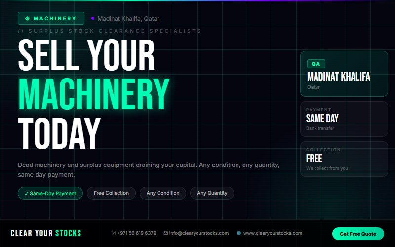 Unwanted Machinery Inventory Buyers in Madinat Khalifa, Qatar — No Minimum Quantity