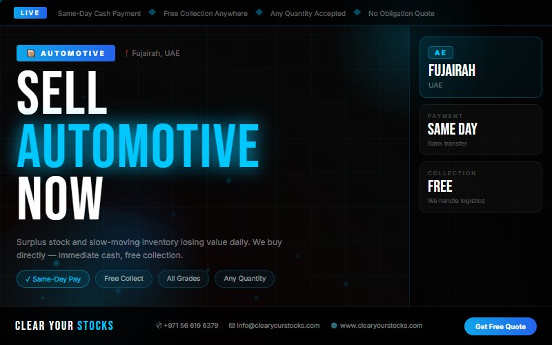 Sell Your Excess Automotive Materials in Fujairah, UAE — Quick Fair Payment