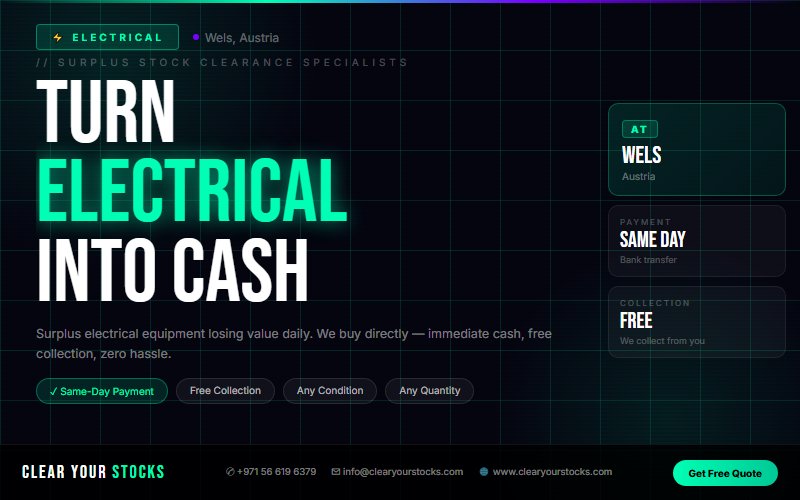 Stop Losing Money on Dead Electrical Stock in Wels, Austria — Act Now