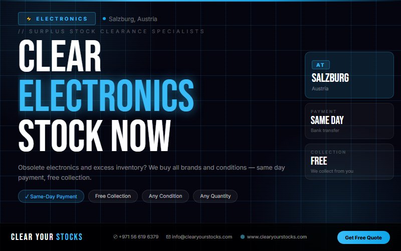 Convert Your Electronics Warehouse Surplus in Salzburg, Austria to Cash Today