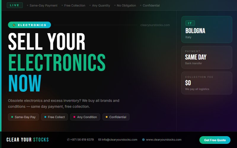 Slow-Moving Electronics Stock in Bologna, Italy? We Are Your Best Buyer
