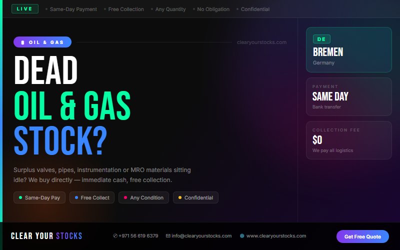 Non-Moving Oil & Gas Stock Buyers in Germany — Serving Bremen, Germany and Beyond