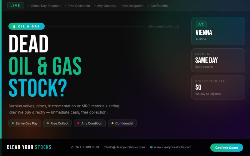 Excess Oil & Gas in Vienna, Austria? We Buy Any Quantity with Immediate Payment