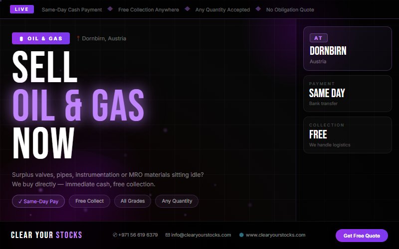 Dornbirn, Austria Surplus Oil & Gas Stock Buyers — Fair Price, Fast Collection