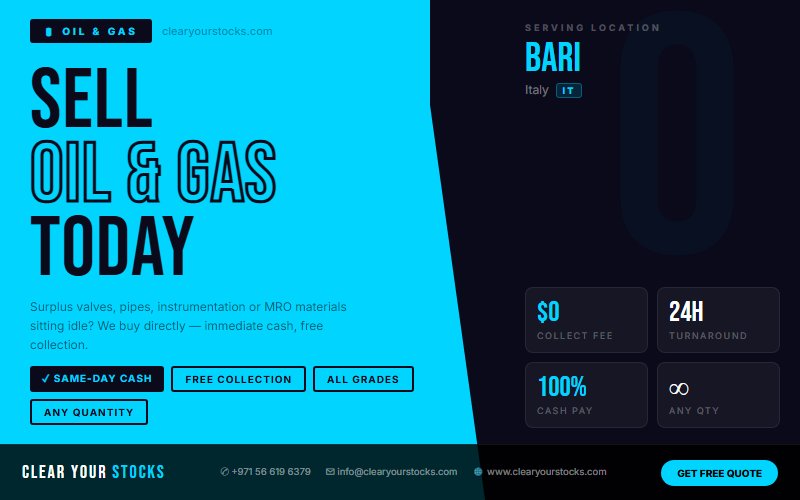 Looking for Dead Oil & Gas Stock Buyers Near Bari, Italy? Contact Us Today