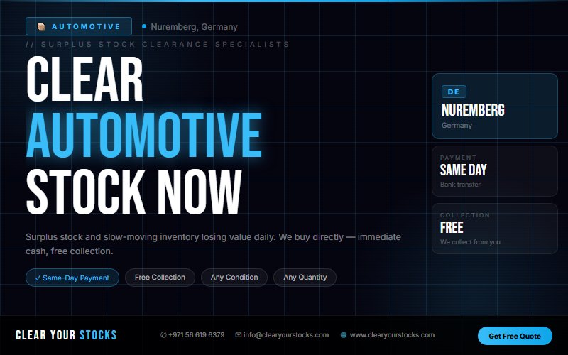 Surplus Automotive Buyers Across Germany — Based Near Nuremberg, Germany