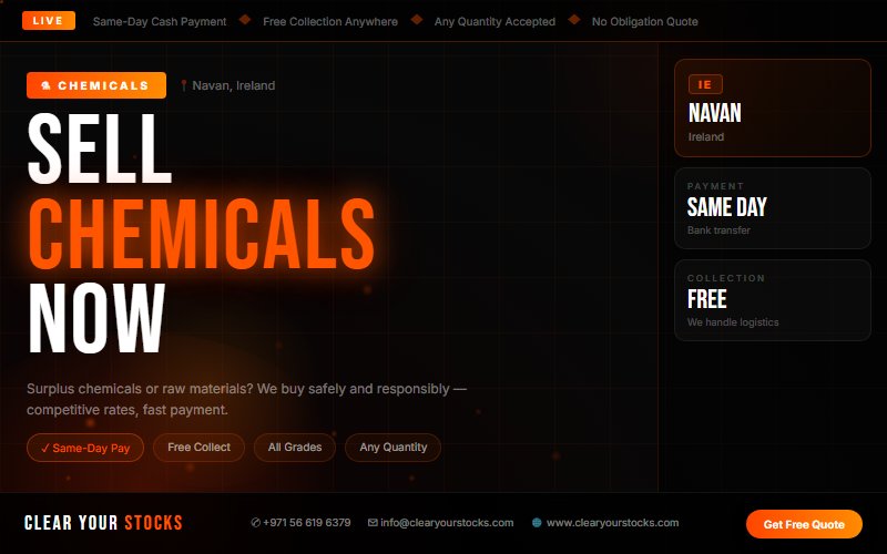 Excess Chemicals in Navan, Ireland? We Buy Any Quantity with Immediate Payment