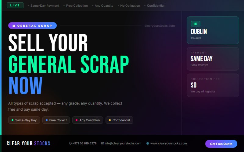 Dublin, Ireland Businesses: Sell Your Excess General Scrap Stock — No Hassle