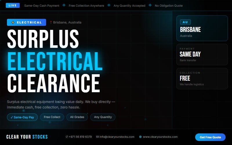 Surplus Electrical Buyers in Brisbane, Australia — Immediate Payment Any Quantity