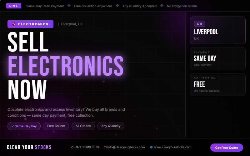 Liverpool, UK Non-Moving Electronics Stock Buyers — Same Day Collection and Pay