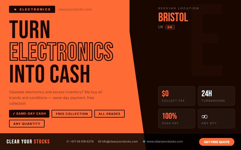 Your Electronics Inventory Is Losing Value in Bristol, UK — Sell It Today