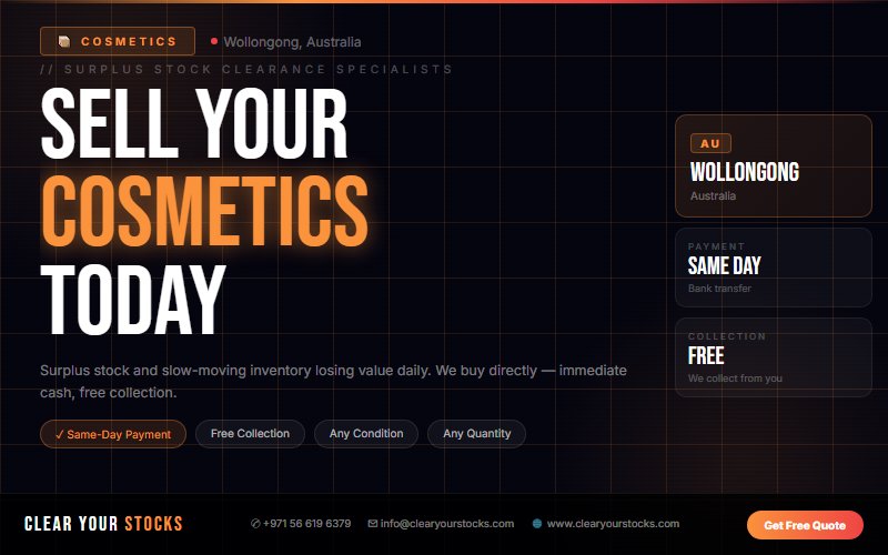 Dead Cosmetics Stock in Wollongong, Australia? We Purchase It Immediately