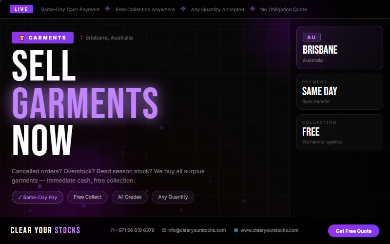 We Purchase Garments Dead Stock in Brisbane, Australia — Free Collection, Instant Pay