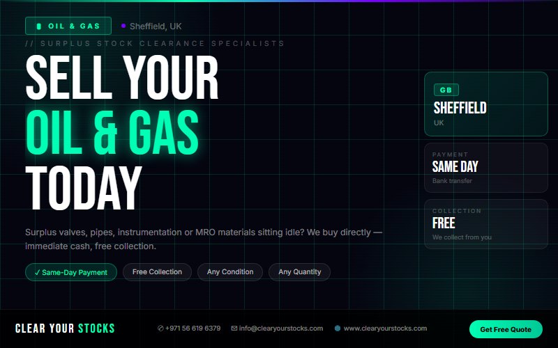 Turn Your Dead Oil & Gas Inventory Into Instant Cash in Sheffield, UK