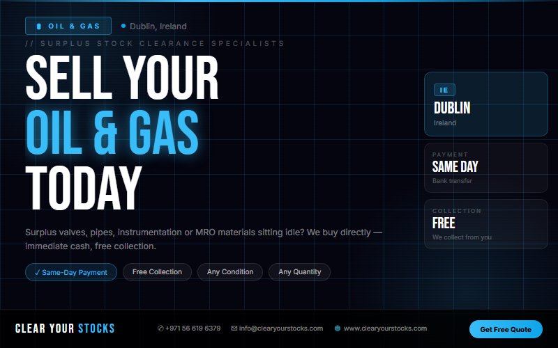 Liquidate Your Oil & Gas Stock in Dublin, Ireland — Clear Your Stocks Pays Same Day