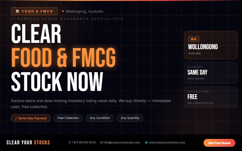 Food & FMCG Inventory Liquidation in Wollongong, Australia — Best Rates, Fast Payment