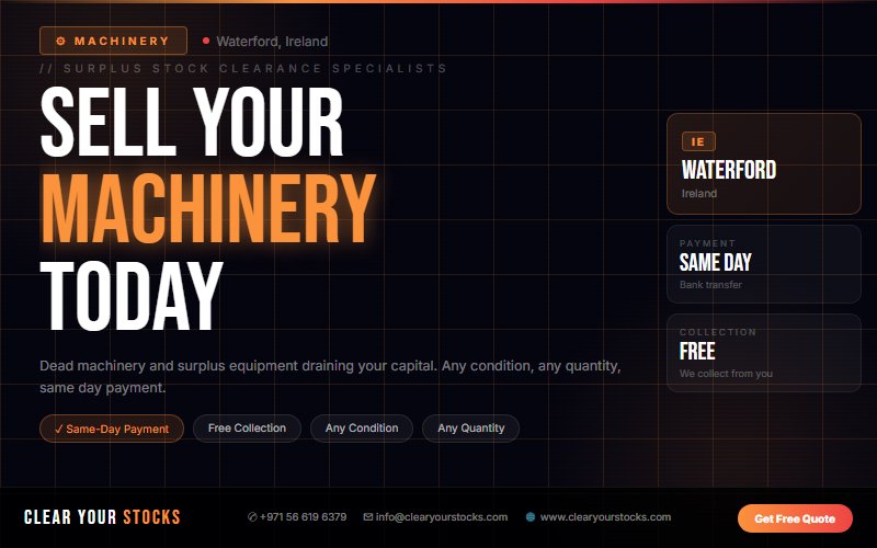 Excess Machinery in Waterford, Ireland? We Buy Any Quantity with Immediate Payment