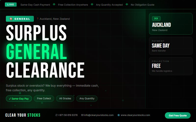 Fastest General Stock Clearance in Auckland, New Zealand — Any Condition, Any Quantity