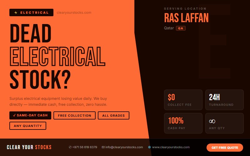 Unwanted Electrical Inventory Buyers in Ras Laffan, Qatar — No Minimum Quantity