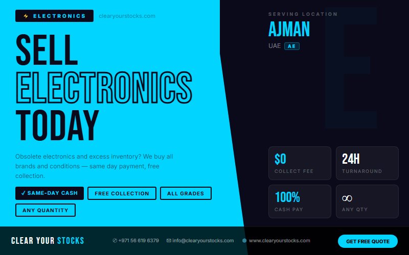 Sell Your Excess Electronics Materials in Ajman, UAE — Quick Fair Payment