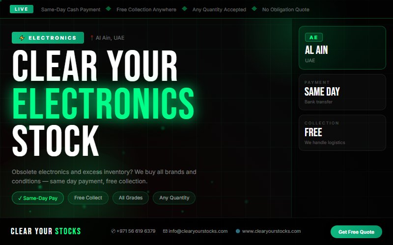 Dead Stock Buyers Near Al Ain, UAE — Electronics Clearance with Same Day Pay