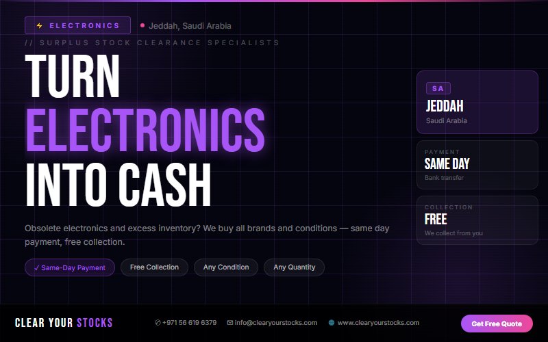 Jeddah, Saudi Arabia Non-Moving Electronics Stock Buyers — Same Day Collection and Pay