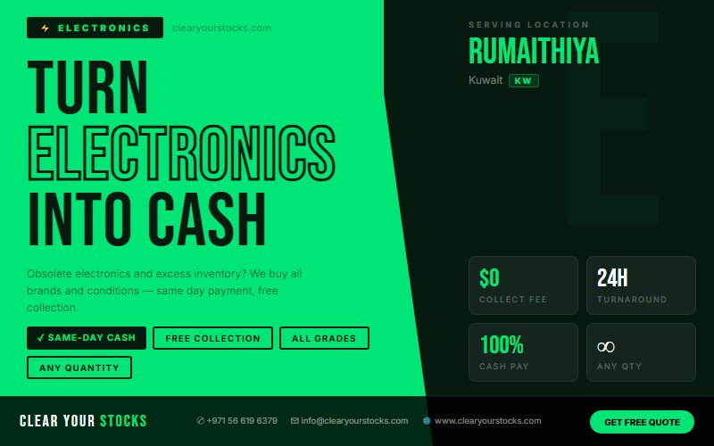 Rumaithiya, Kuwait Non-Moving Electronics Stock Buyers — Same Day Collection and Pay