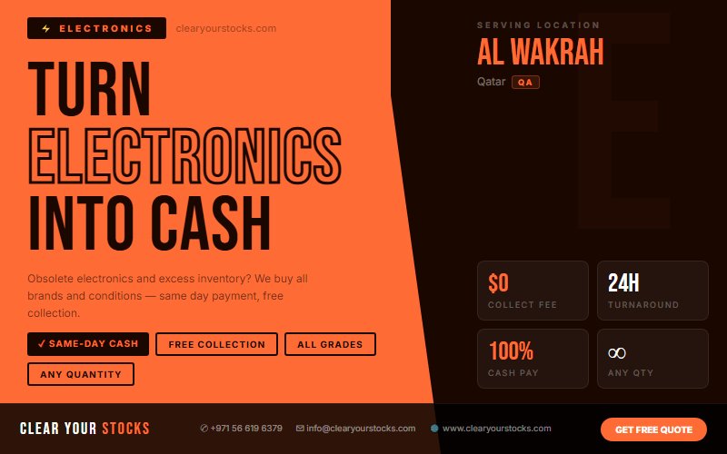 Electronics Dead Stock Buyers Near Al Wakrah, Qatar — Free Collection Anywhere