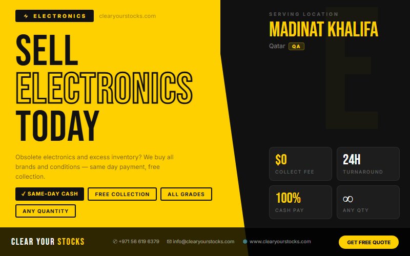 Dead Stock Buyers in Qatar — Electronics Clearance Near Madinat Khalifa, Qatar