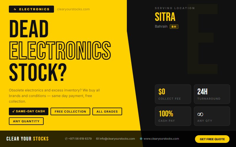 Sitra, Bahrain Electronics Stock Clearance Specialists — Clear Your Stocks 2026