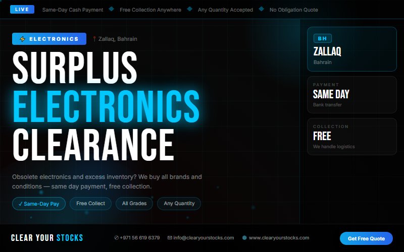Non-Moving and Obsolete Electronics Inventory in Zallaq, Bahrain — Sell It Fast