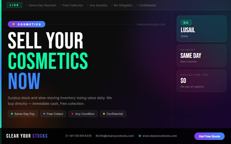 Get Immediate Cash for Your Surplus Cosmetics Stock in Lusail, Qatar Today