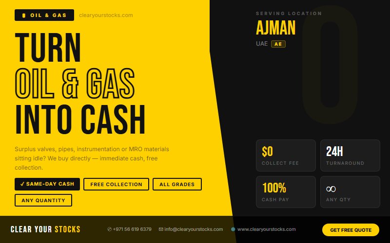 Top Surplus Oil & Gas Buyers in UAE — Ajman, UAE Collection Available