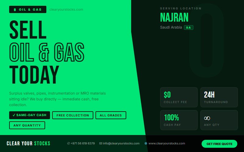 Looking for Dead Oil & Gas Stock Buyers Near Najran, Saudi Arabia? Contact Us Today
