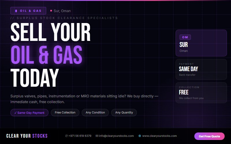 Clear Your Oil & Gas Warehouse in Sur, Oman — We Buy Everything