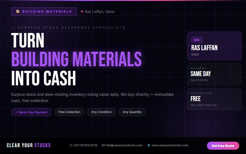 Nearest Building Materials Dead Stock Buyer in Ras Laffan, Qatar — Clear Your Stocks