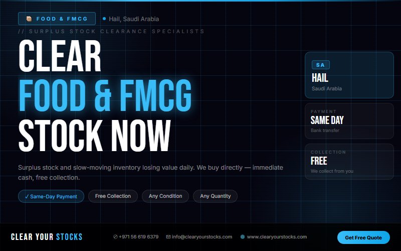 Struggling with Unsold Food & FMCG in Hail, Saudi Arabia? Here Is the Fastest Solution