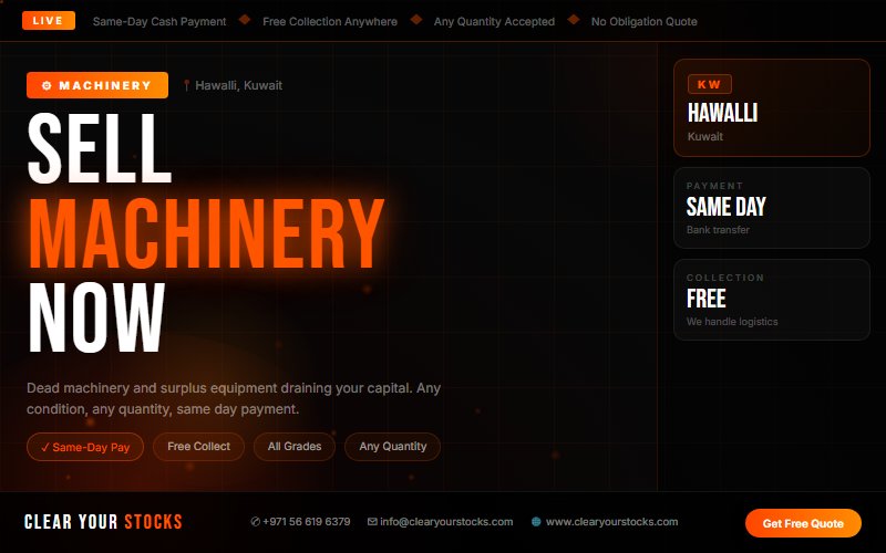 Sell Non-Moving Machinery Inventory Near Hawalli, Kuwait — Instant Cash Payment