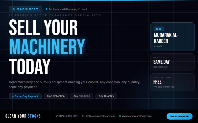 Non-Moving Machinery Stock Buyers in Kuwait — Serving Mubarak Al-Kabeer, Kuwait and Beyond