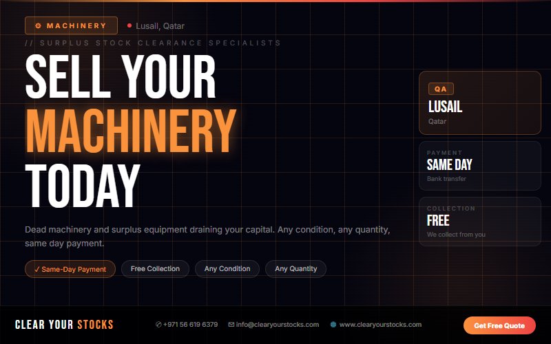 Non-Moving Machinery Stock in Lusail, Qatar? Clear Your Stocks Buys It Today
