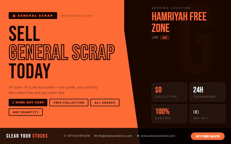 Overstock General Scrap in Hamriyah Free Zone, UAE? Sell It Today for Immediate Cash