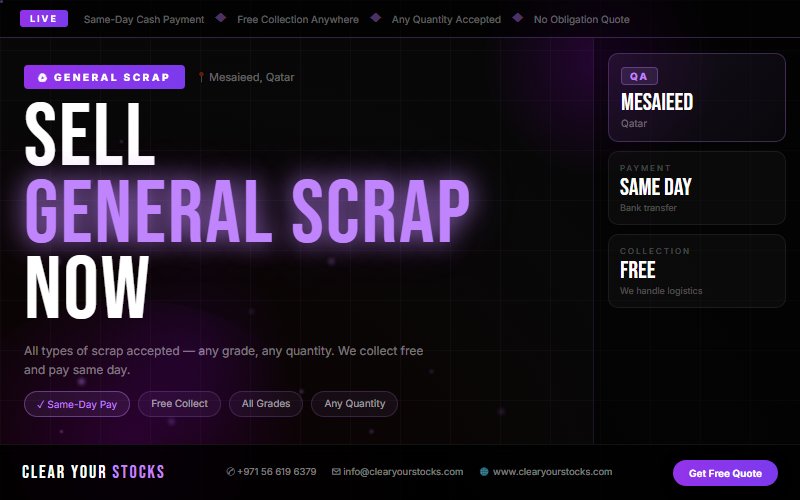 Sell Non-Moving General Scrap Inventory Near Mesaieed, Qatar — Instant Cash Payment