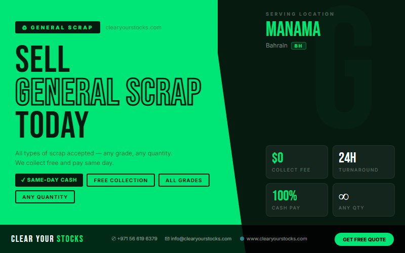 Struggling with Unsold General Scrap in Manama, Bahrain? Here Is the Fastest Solution