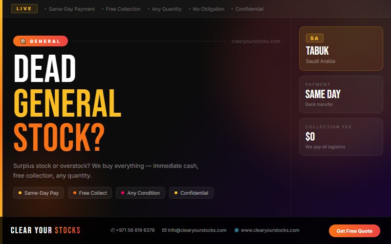 Stop Losing Money on Dead General Stock in Tabuk, Saudi Arabia — Act Now
