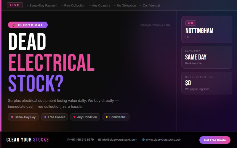Overstock Electrical Buyers UK — Clear Your Nottingham, UK Warehouse Today