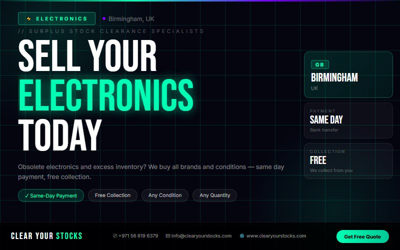 Clear Your Electronics Warehouse in Birmingham, UK — We Buy Everything