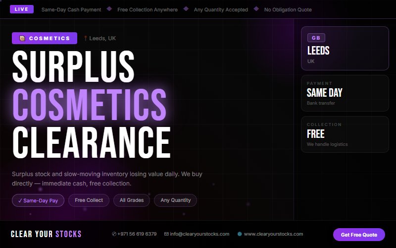 Non-Moving Cosmetics Stock Buyers in UK — Serving Leeds, UK and Beyond